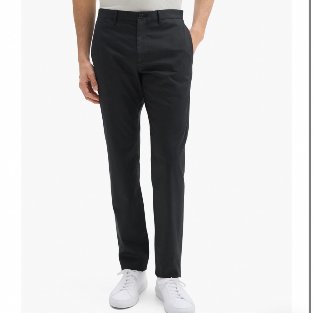 Theory Pants Black Stretch Cotton Blend Flat Front Size 36